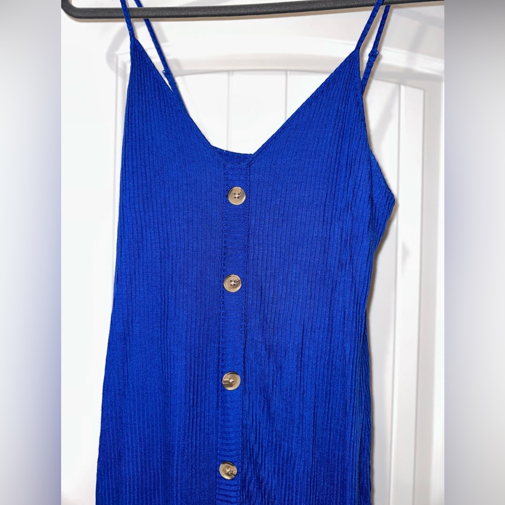 Royal Blue Button Down Spaghetti Fit Dress! Like New!